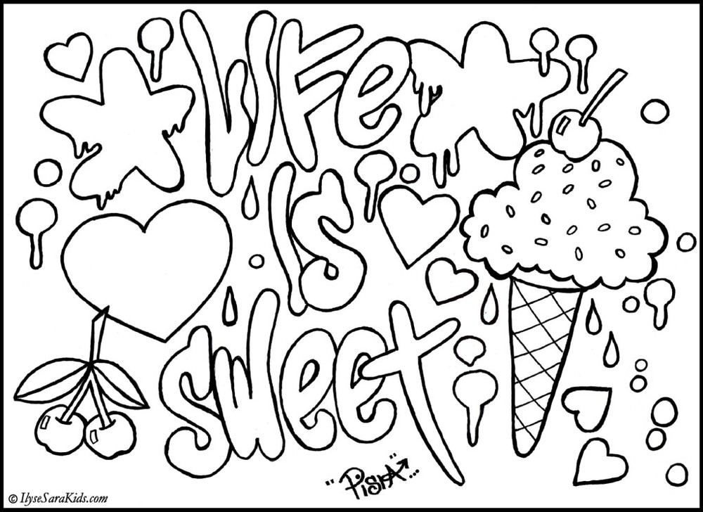 Graffiti coloring pages