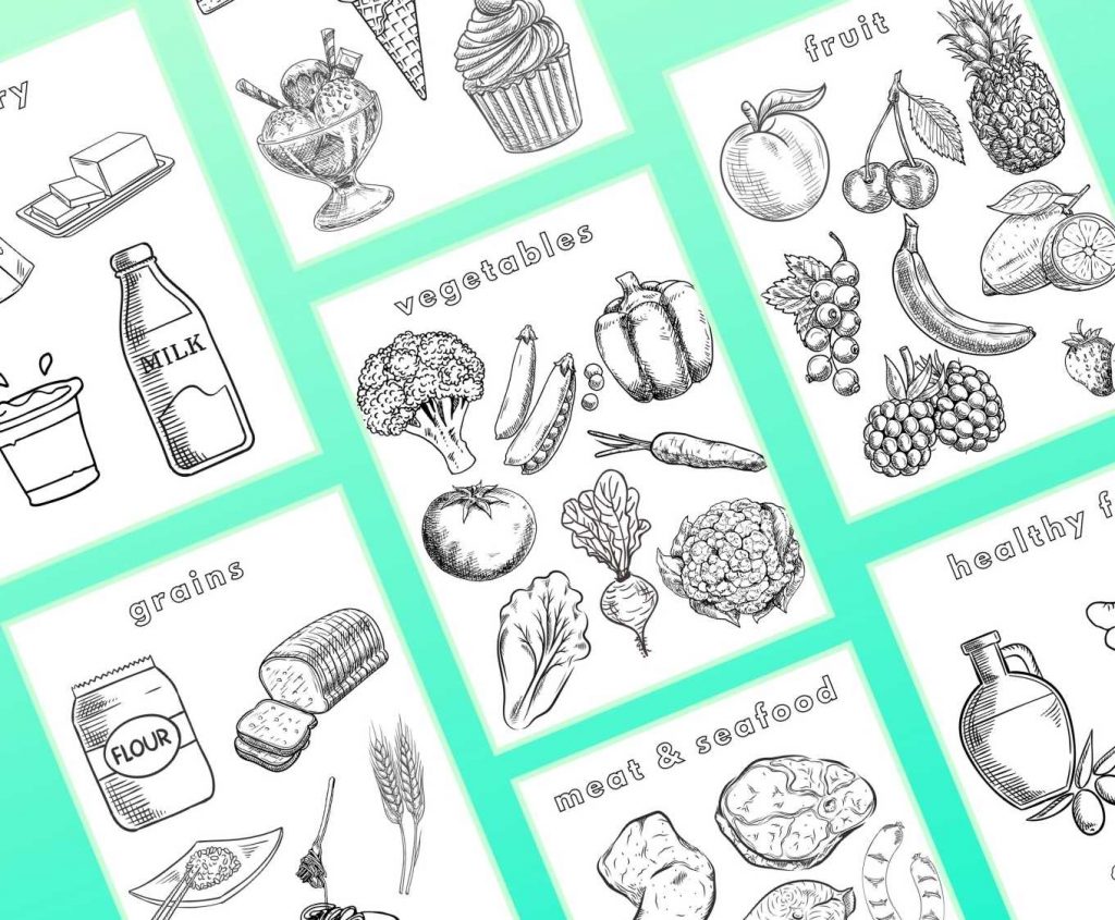 Food coloring pages by category