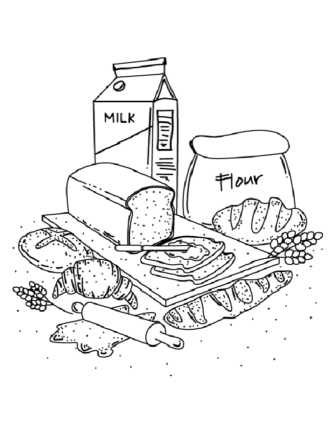 Bread coloring pages