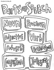 Grammar coloring pages and printables