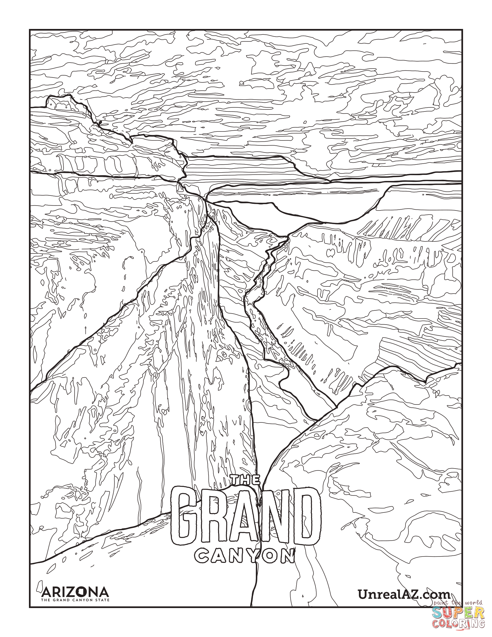 The grand canyon coloring page free printable coloring pages