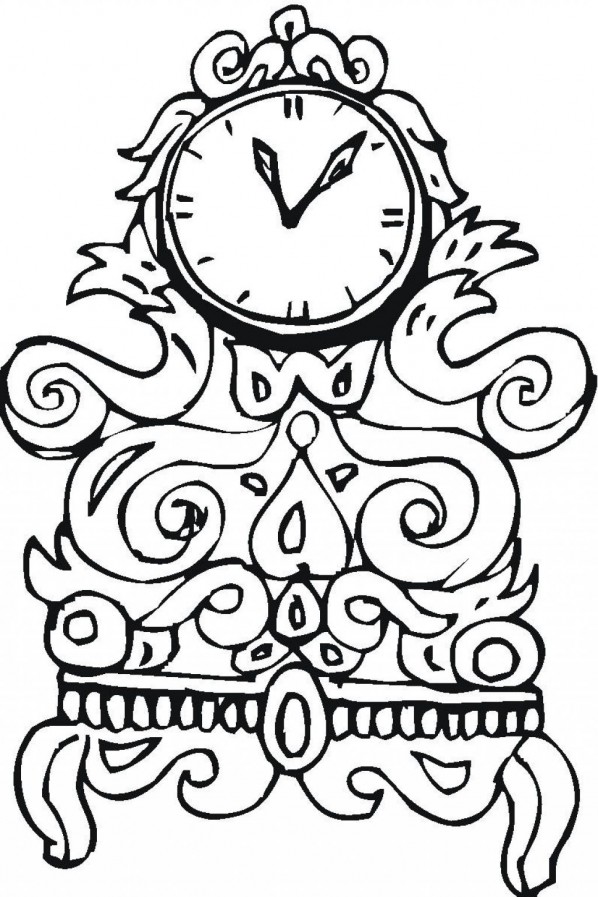 Free printable clock coloring pages for kids