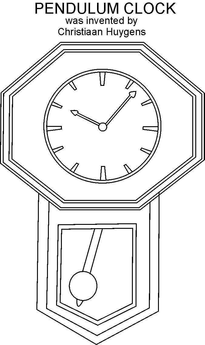 Clock coloring printable page