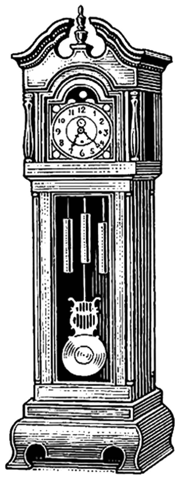 Exclusive design grandfather clock coloring pages color luna clock drawings grandfather clock clock