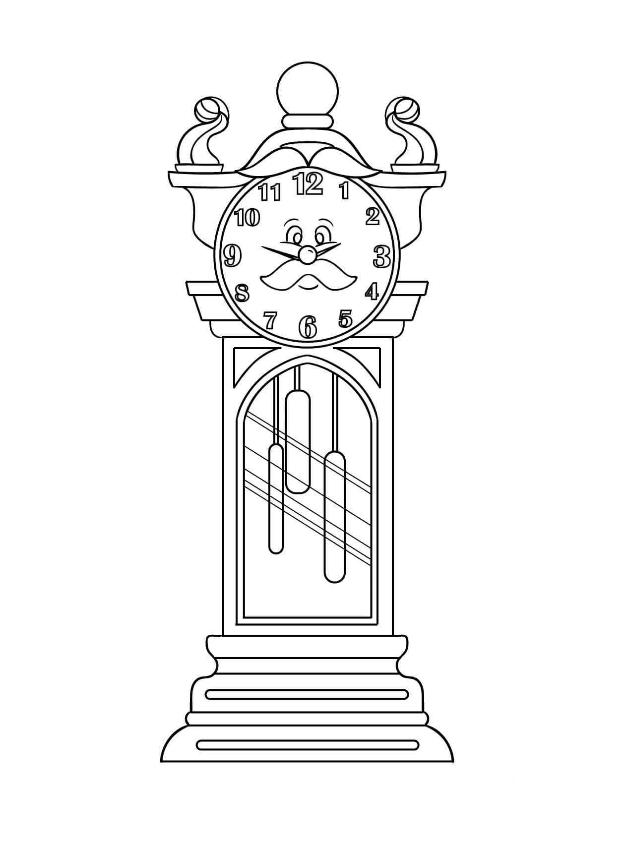 Old clock coloring page