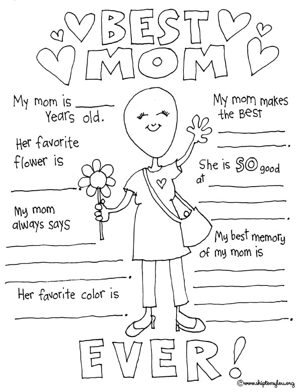 Mothers day coloring pages