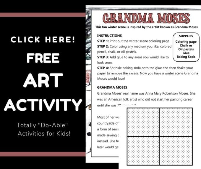 Grandma moses winter art activity