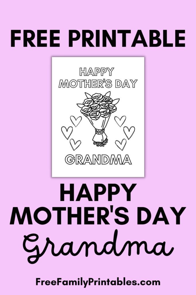 Free happy mothers day grandma printable