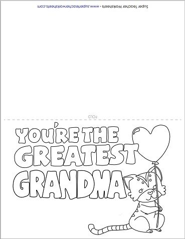 Mother mothers day coloring cards grandma birthday card grandma cards