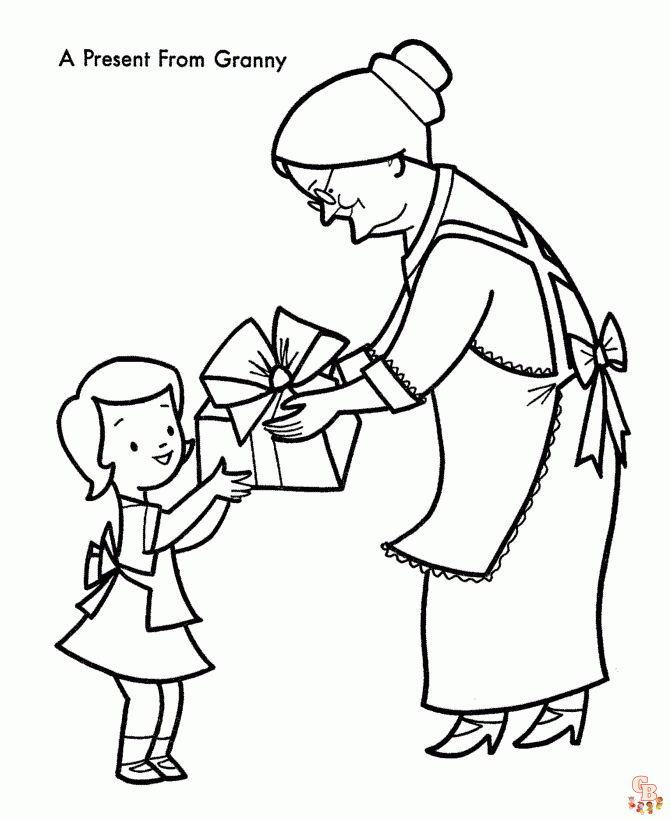 Free printable grandma coloring pages for kids