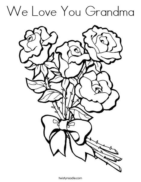 We love you grandma coloring page valentine coloring pages rose coloring pages flower coloring pages