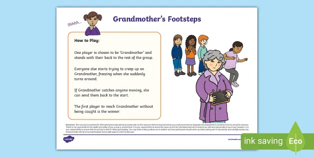 Grandmoers footsteps game instructions teacher made