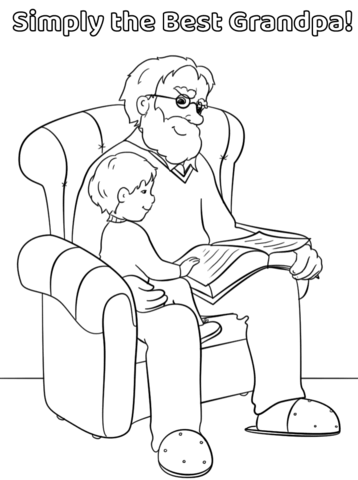 Simply the best grandpa coloring page free printable coloring pages