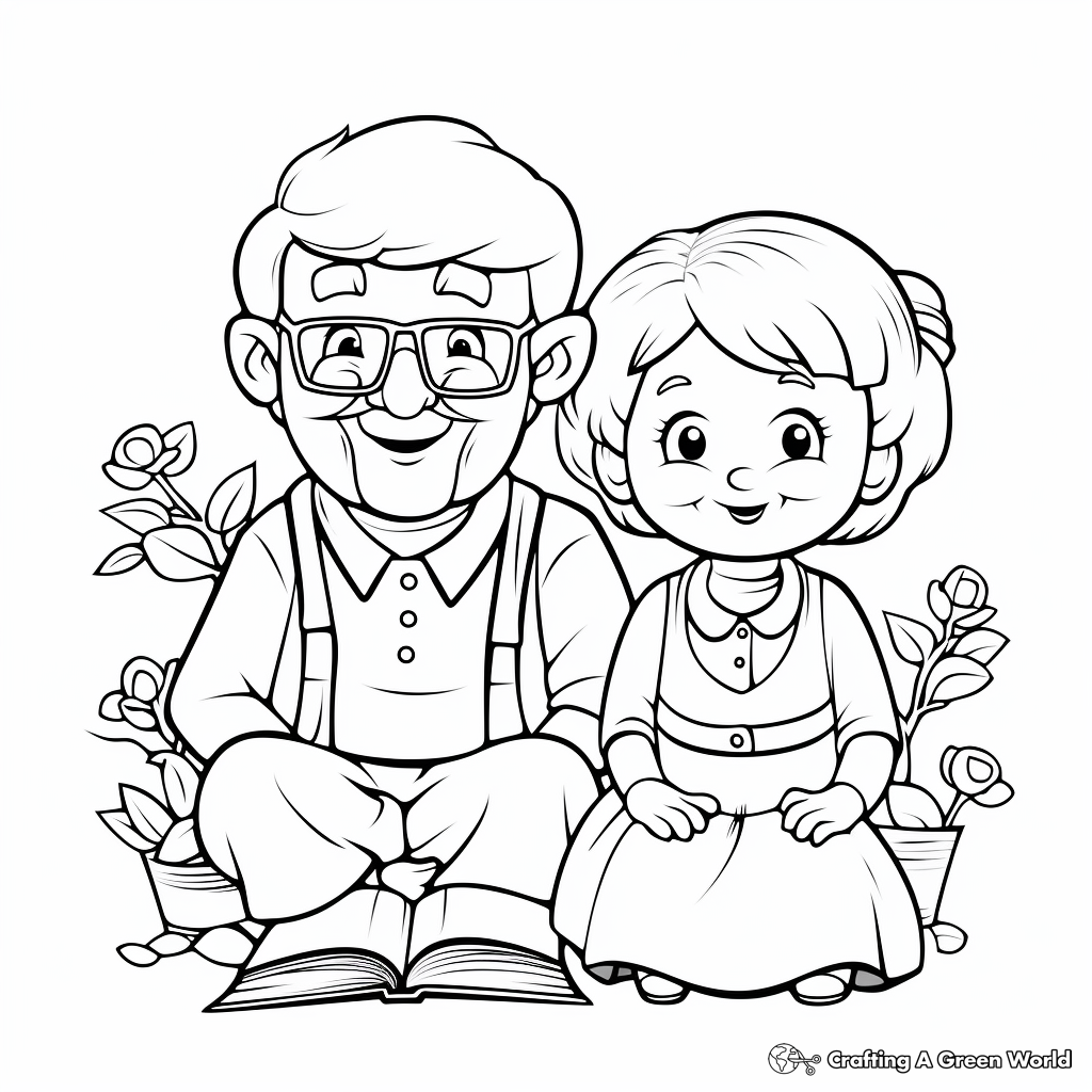 Grandparents day coloring pages