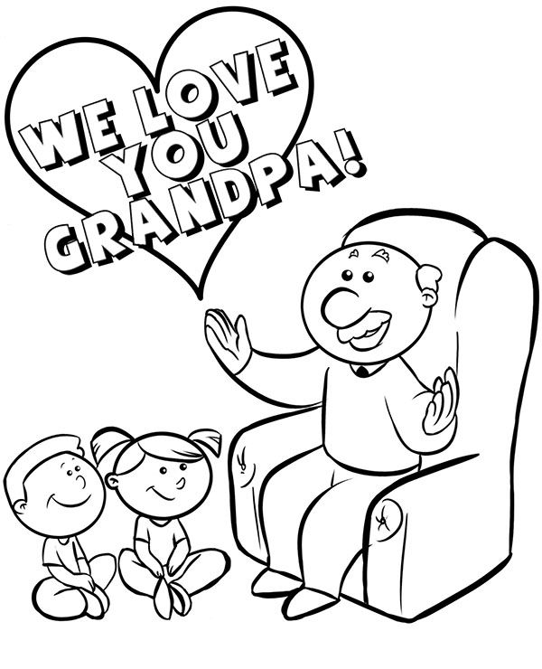 Grandpa day card colorg page grandchildren fathers day colorg page colorg pages flag colorg pages