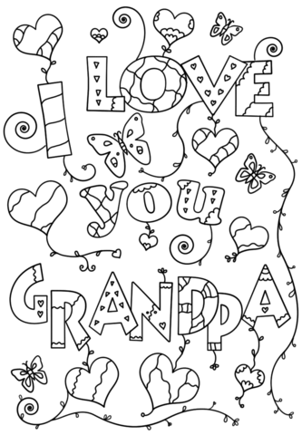 I love you grandpa coloring page free printable coloring pages