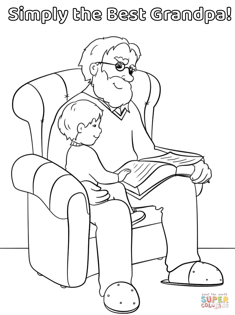 Simply the best grandpa coloring page free printable coloring pages