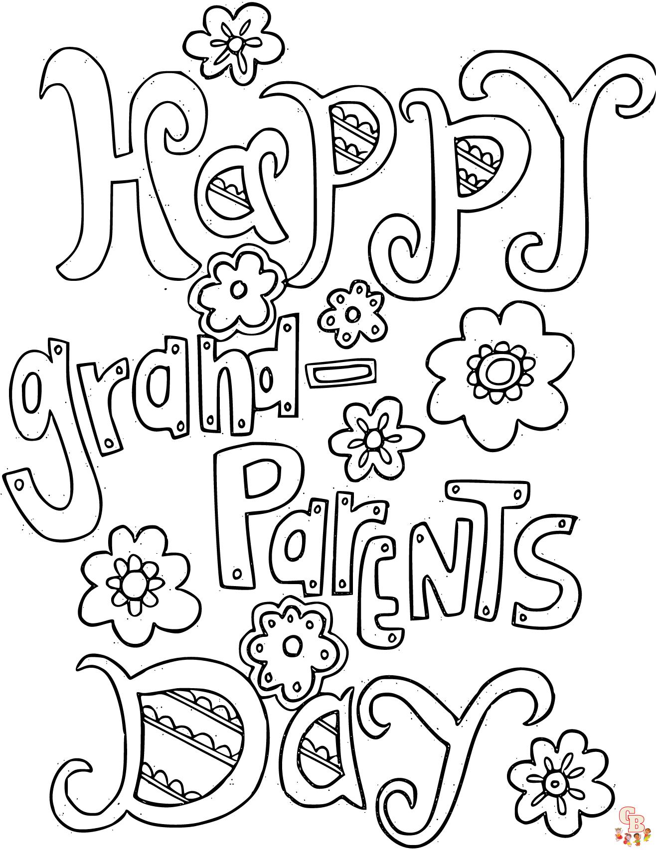 Sharing the joy of grandparents day coloring pages