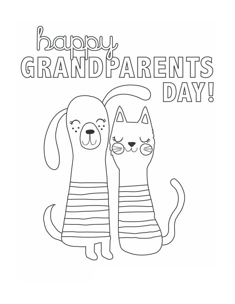 Happy grandparents day coloring page