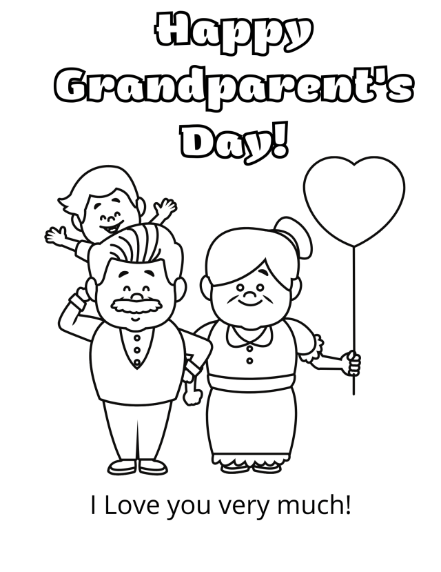 Grandparents day coloring pages