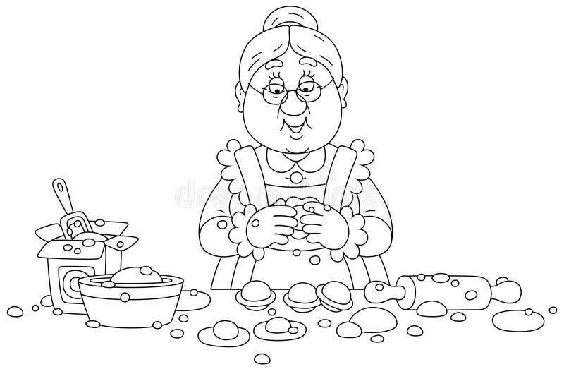 Grandmother coloring page stock illustrations â grandmother coloring page stock illustrations vectors clipart