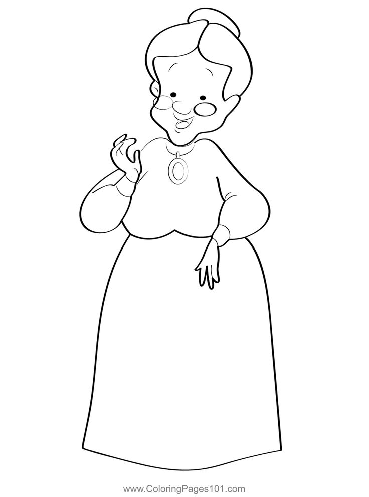 Smiling granny coloring page baby looney tunes coloring pages free baby stuff