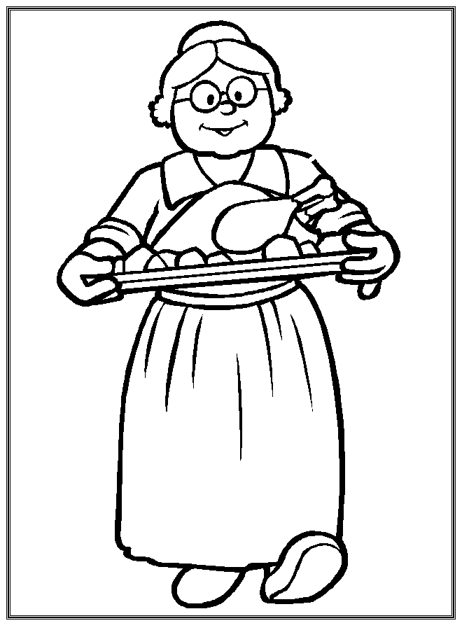 Coloring pages granny making food coloring pages