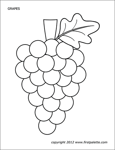 Grapes free printable templates coloring pages