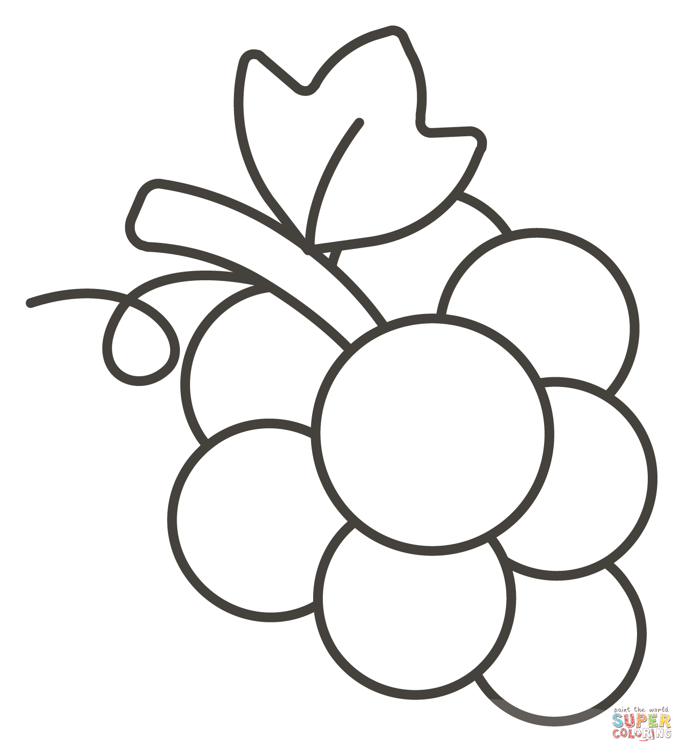 Grapes coloring page free printable coloring pages