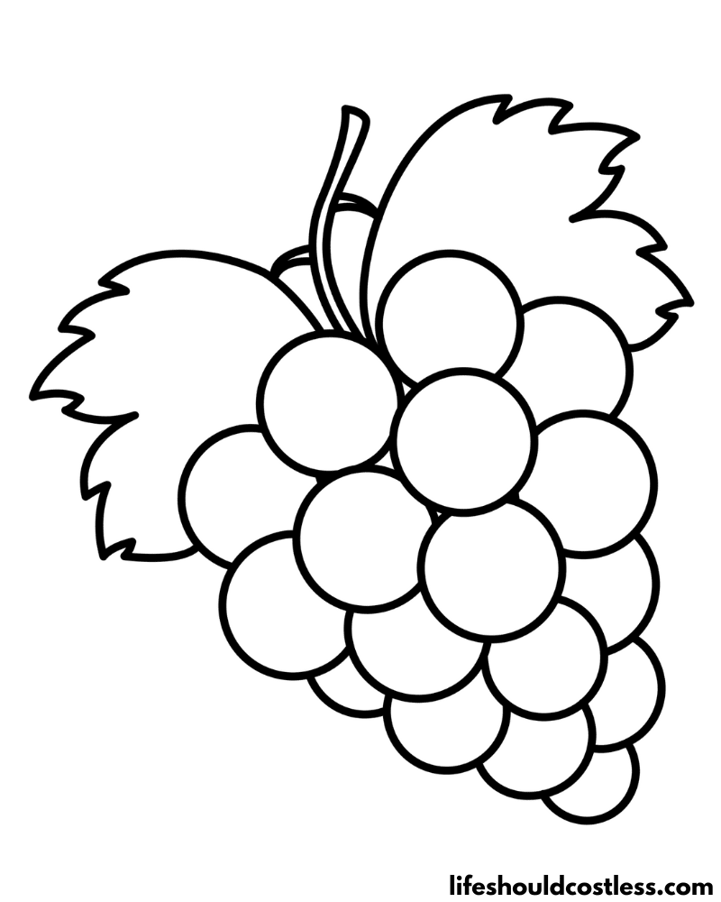 Grape coloring pages free printable pdf templates