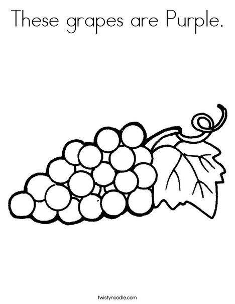 These grapes are purple coloring page