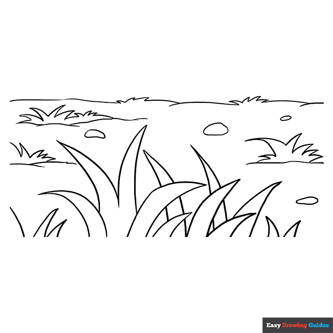 Grass coloring page easy drawing guides