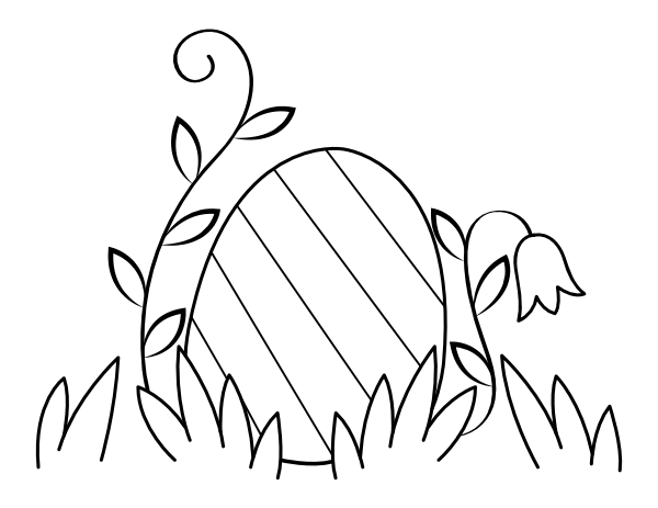 Printable easter egg in grass coloring page