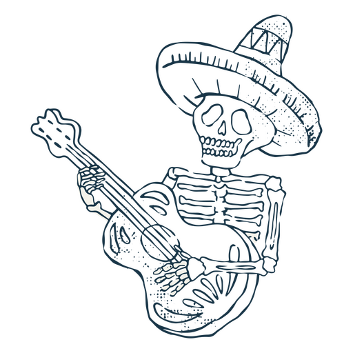 Guitar to memorate the day of the dead png svg design for t