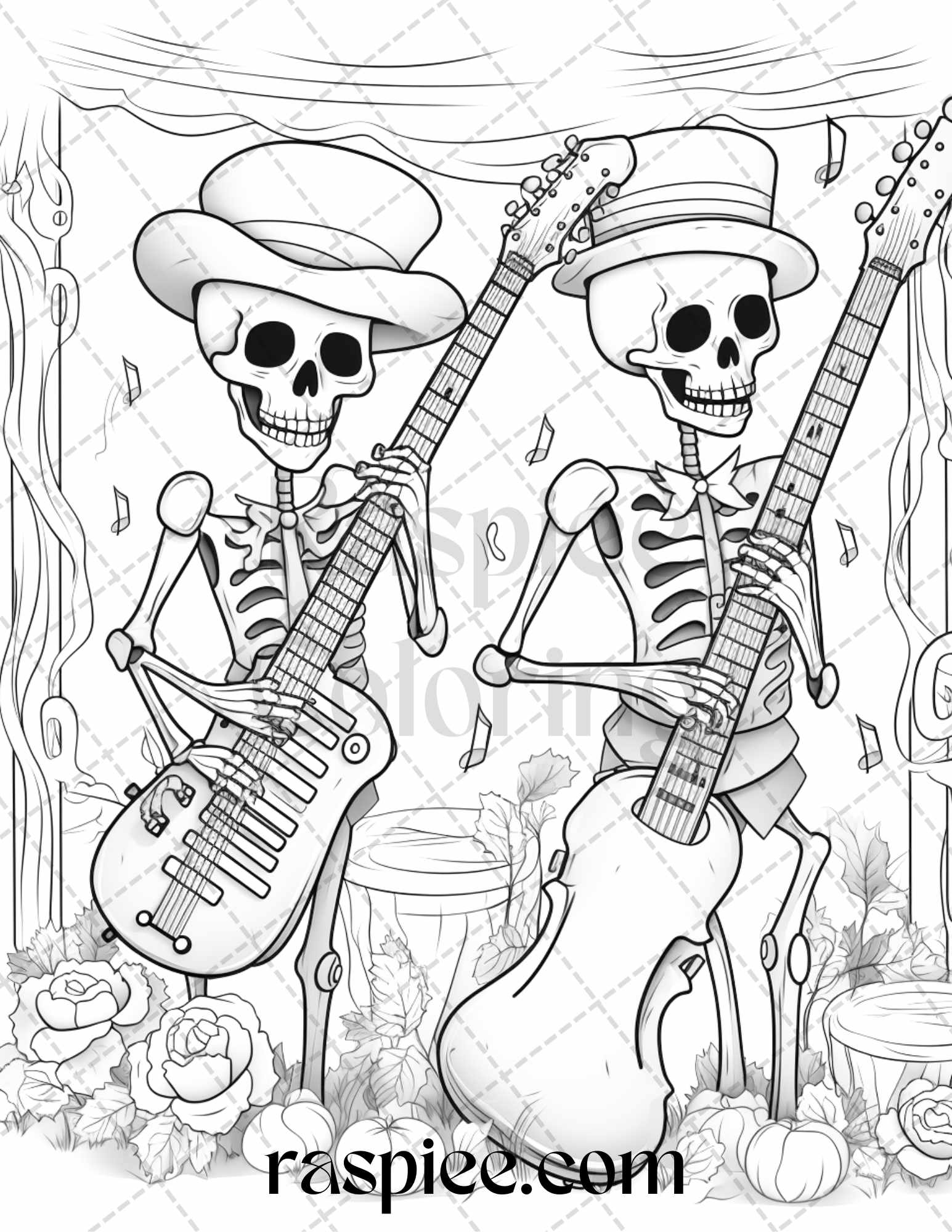 Halloween creepy kawaii grayscale coloring pages for adults and kid â coloring