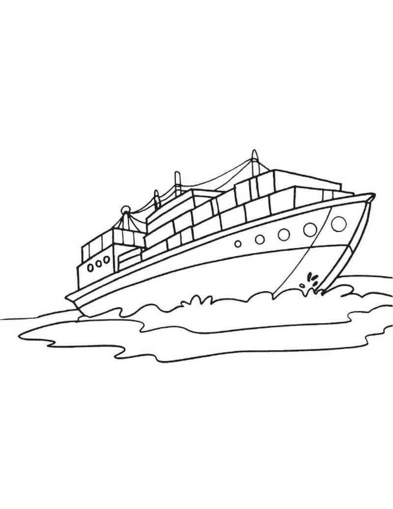 Ship drawing coloring page