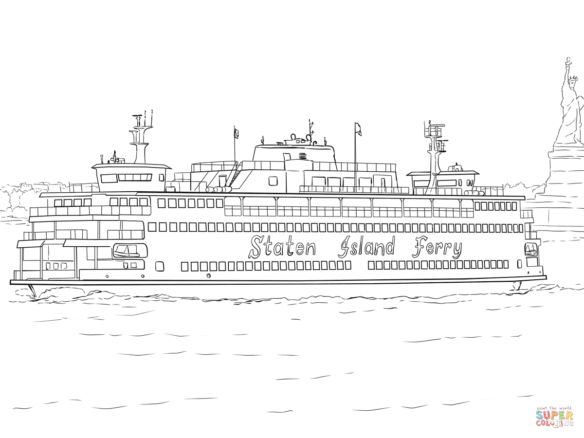 Staten island ferry coloring page free printable coloring pages