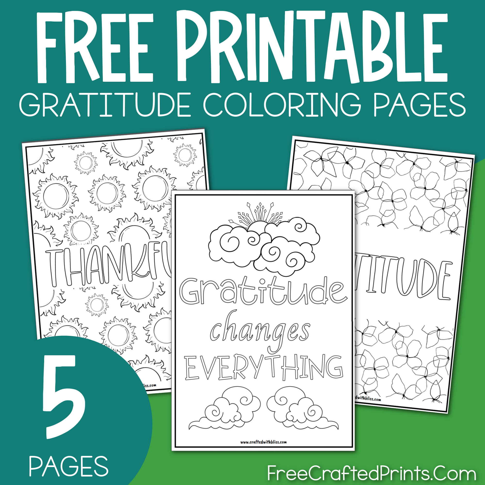 Free gratitude coloring pages