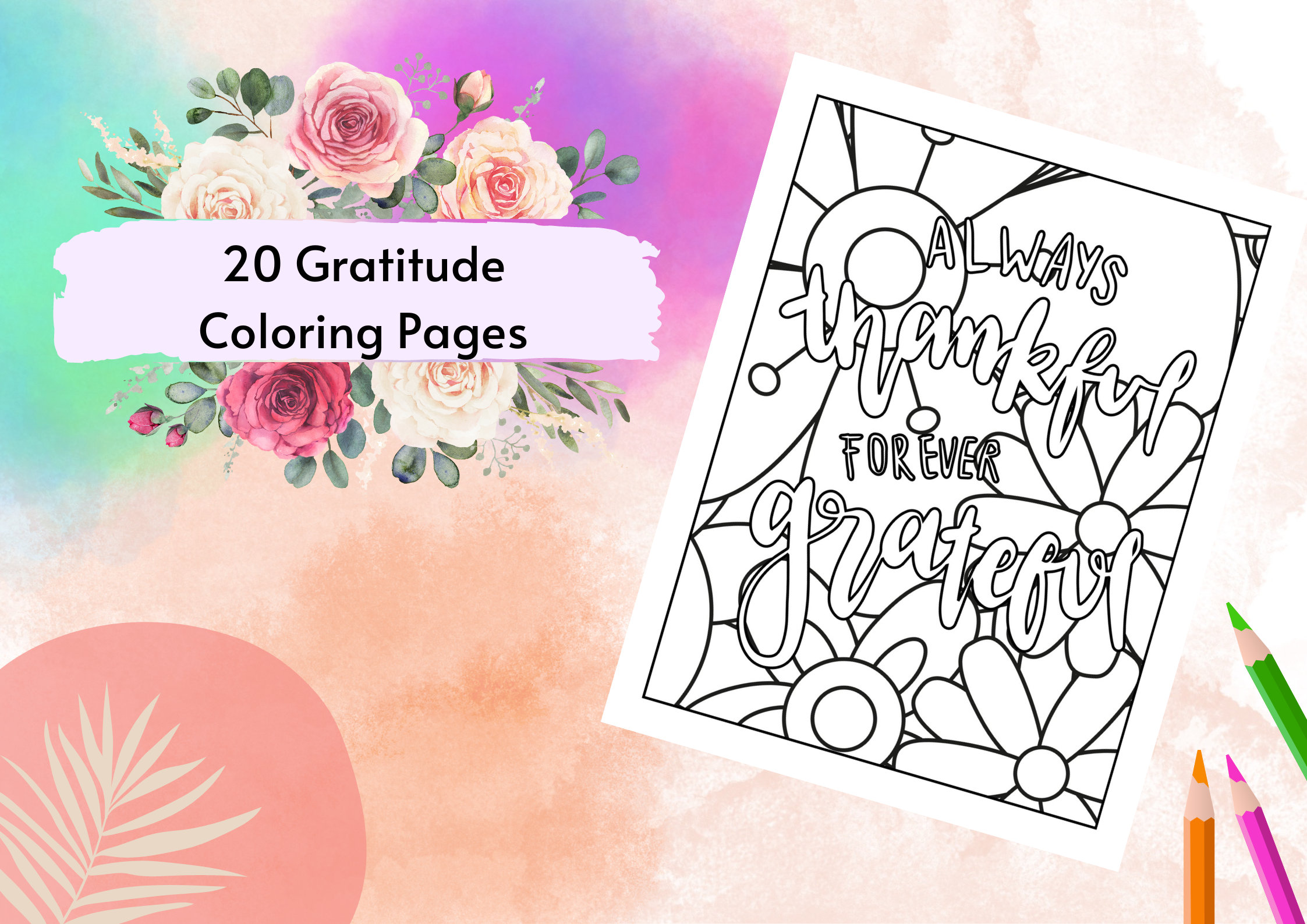 Gratitude coloring pages printable pages be grateful