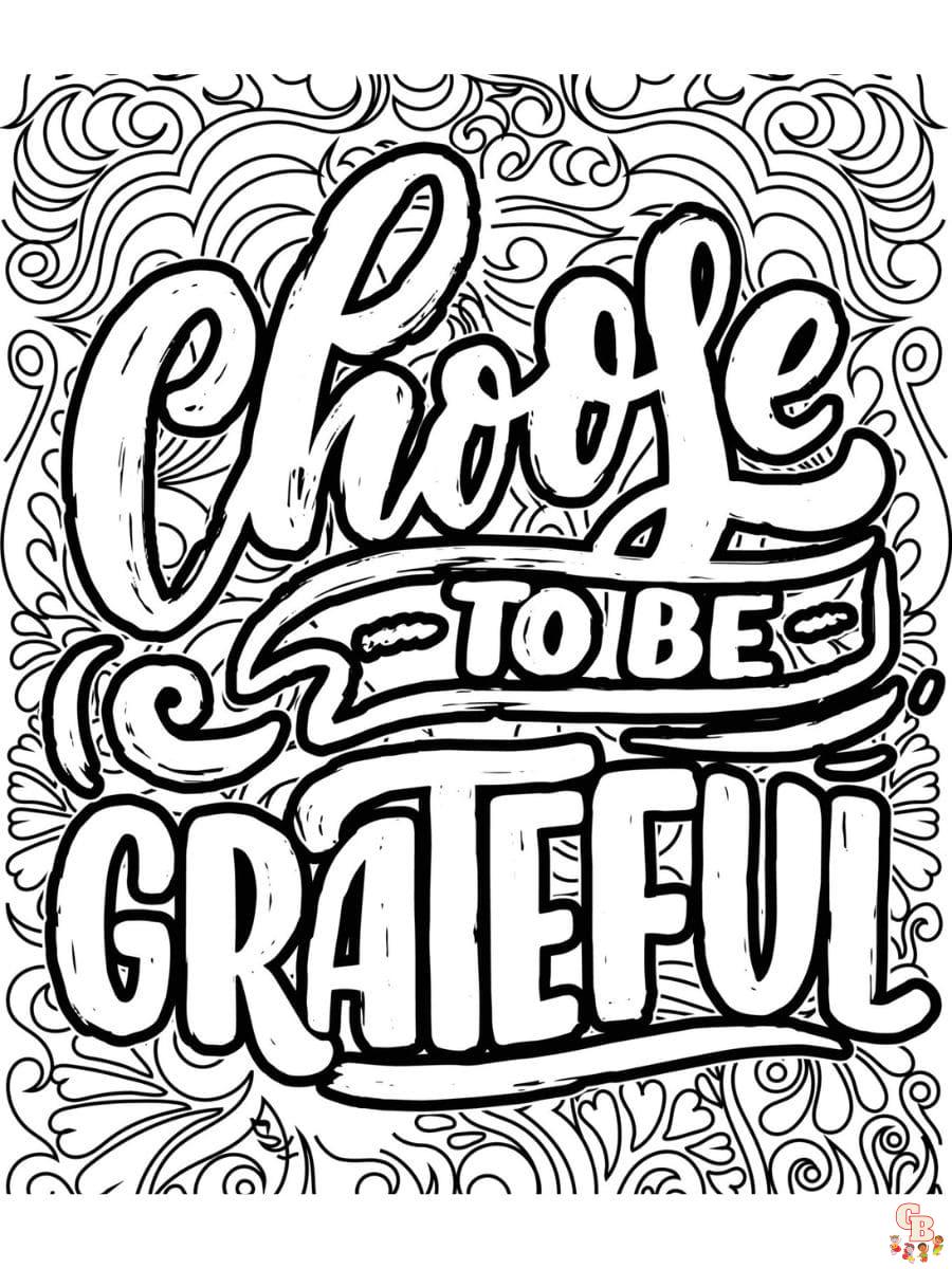 Printable gratitude coloring pages free for kids and adults