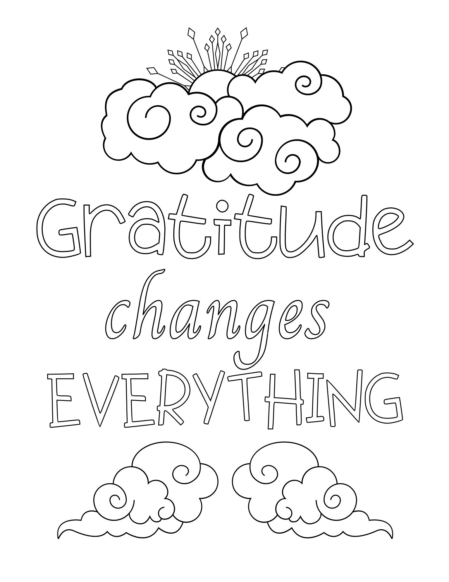 Gratitude coloring pages