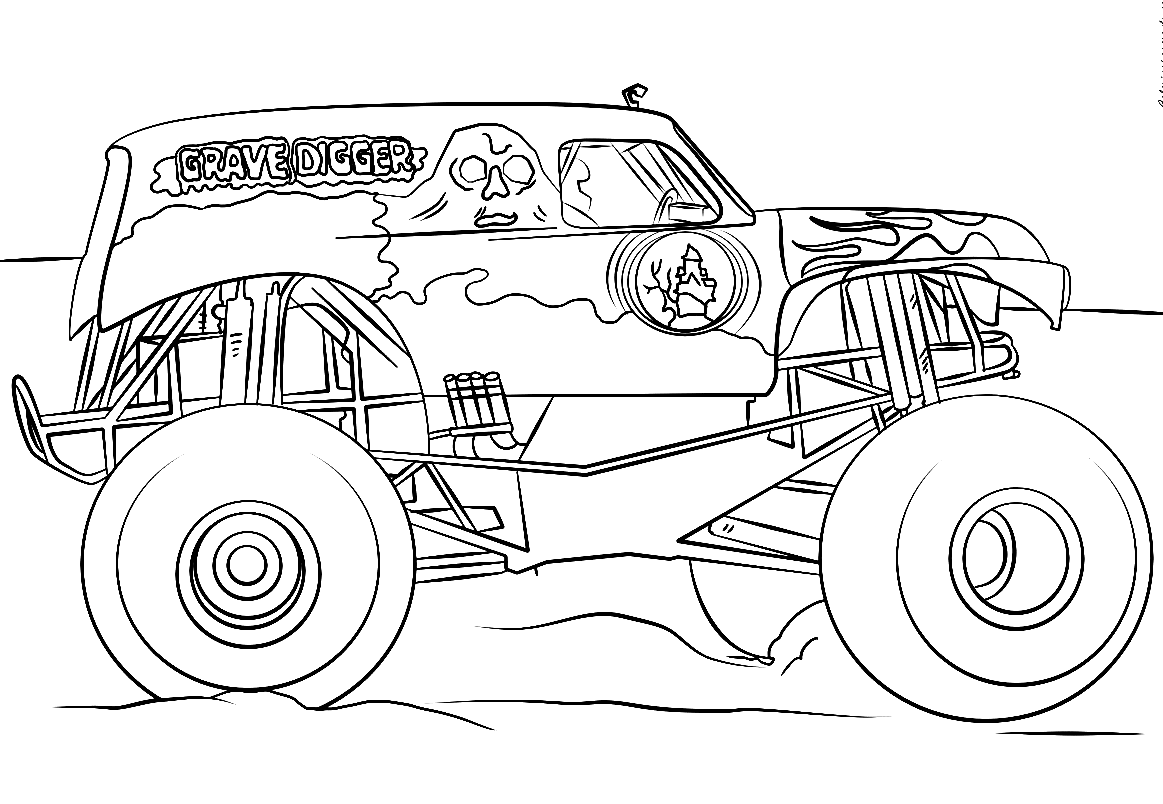 Desenho de grave digger monster truck para colorir monster truck para colorir