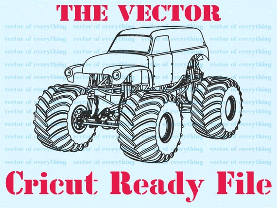 Grave digger monster truck desert svg vector cut file cricut silhouette laser cnc plotter print embroidery