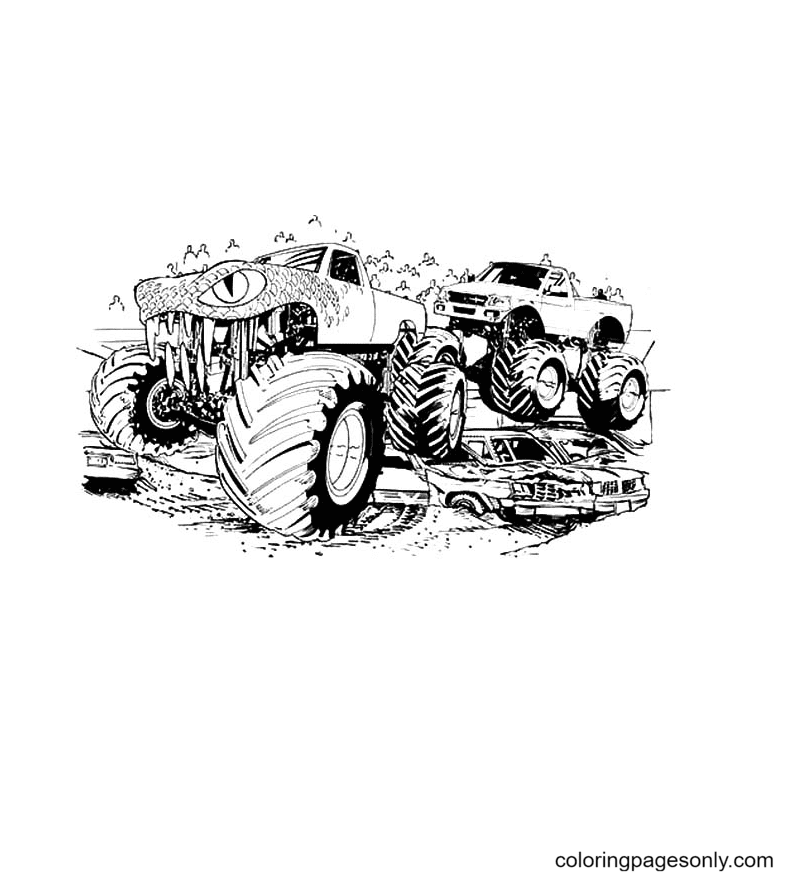 Monster truck coloring pages printable for free download