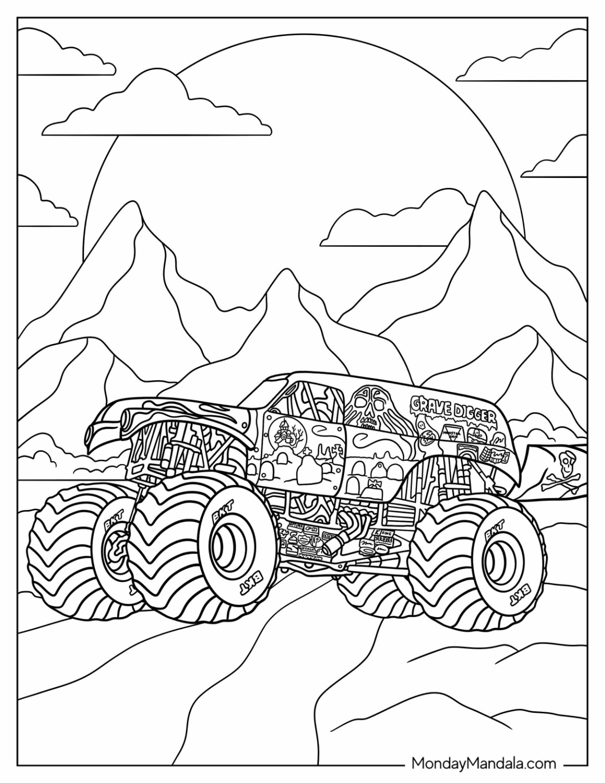 Monster jam coloring pages free pdf printables