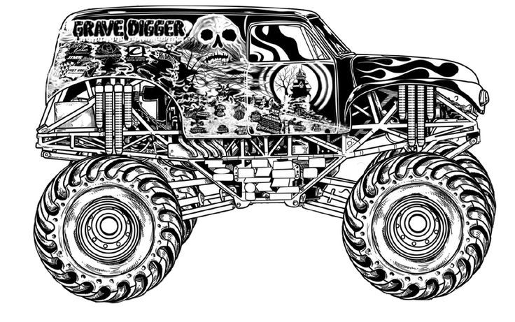 Grave digger coloring pages only coloring pages monster truck coloring pages monster truck drawing monster trucks