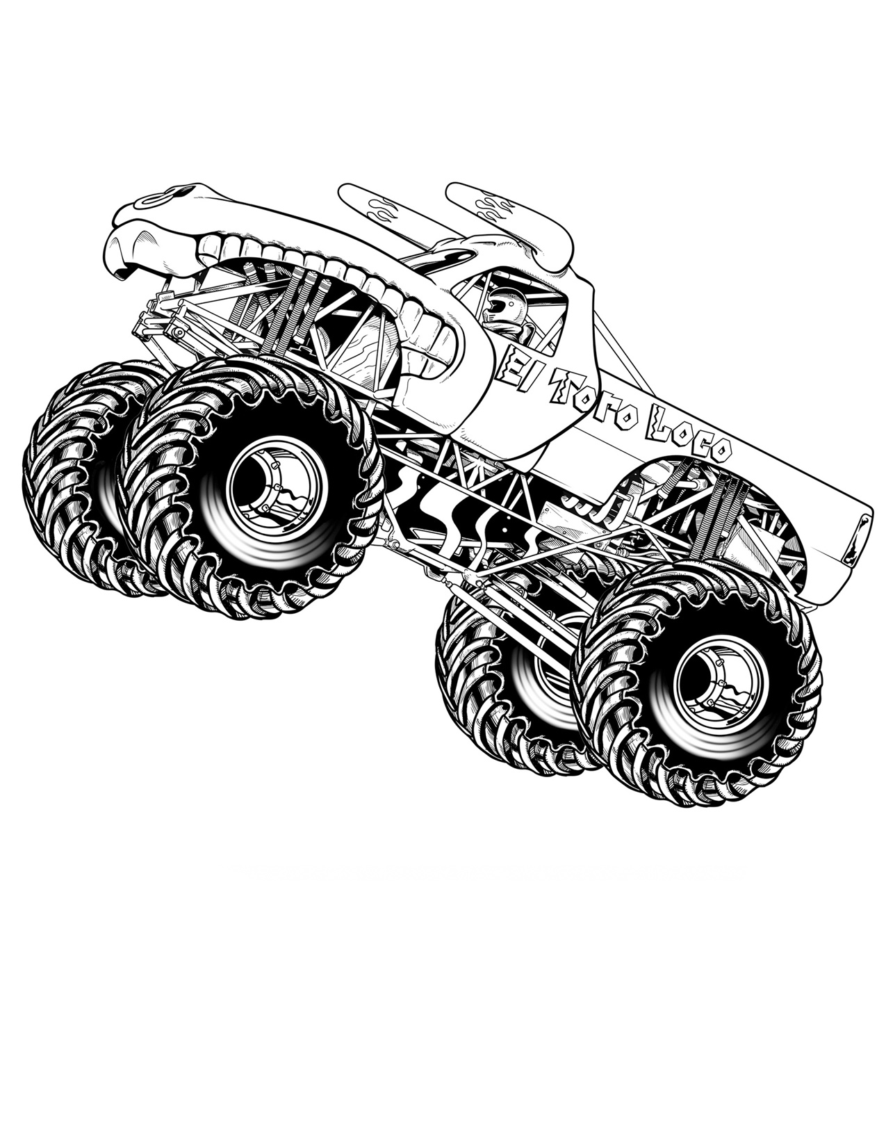 Free printable monster truck coloring pages for kids