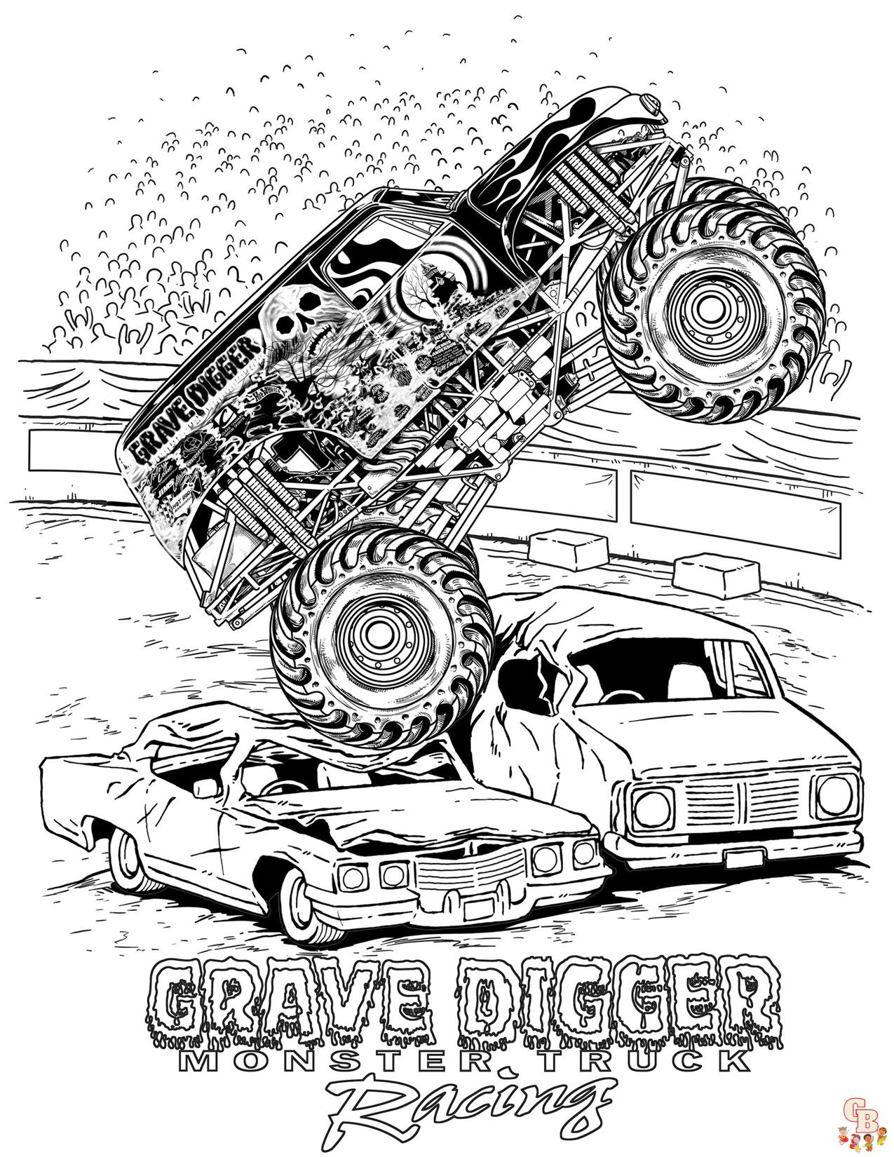 Get your kids excited with free monster jam coloring pages