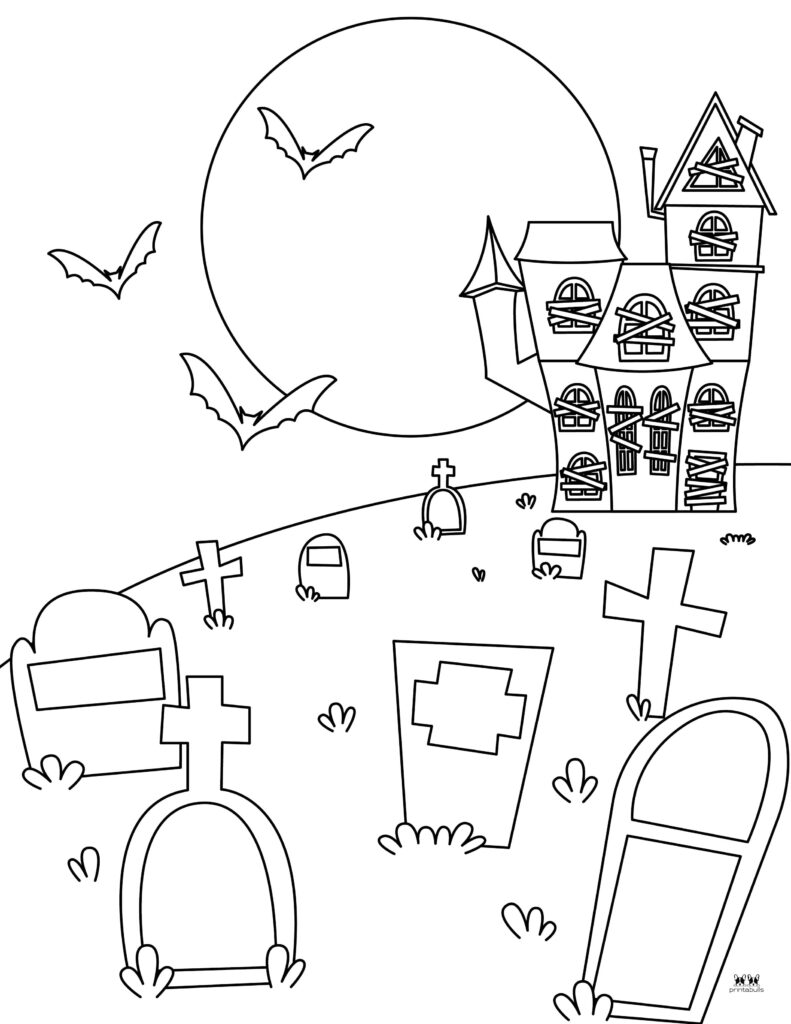 Graveyard coloring pages