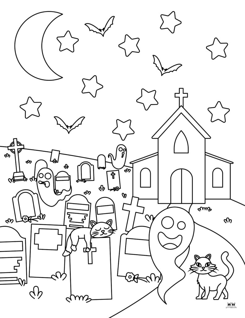 Graveyard coloring pages